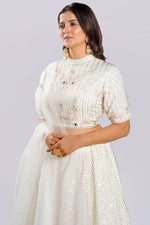 Load image into Gallery viewer, Two Side Work Half N Half Look Lehnga With High Neck Blouse