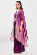 Load image into Gallery viewer, Purple Color Indo Western Dress