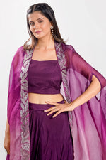 Load image into Gallery viewer, Purple Color Indo Western Dress