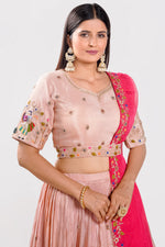 Load image into Gallery viewer, Tissue Fabric Two Layered Pleated Lehenga With Belt