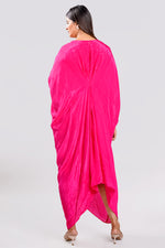 Load image into Gallery viewer, Rani Color Satin Crepe Mirror Work Embellishments Cowl Dress