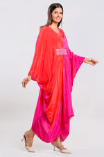 Load image into Gallery viewer, Rani Color Satin Crepe Mirror Work Embellishments Cowl Dress