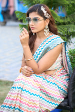 Load image into Gallery viewer, Multi Color Dola Silk Fabric Border Work Saree With Designer Blouse