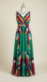 Load image into Gallery viewer, Jade Accent Chiffon Gown