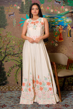 Load image into Gallery viewer, Elegant Off White Jumpsuit With Appliqué Handwork