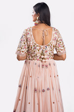 Load image into Gallery viewer, Pink Color Chinon Fabric Gown With Hand French Knot and Jardoshi Work