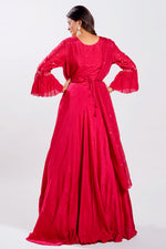 Load image into Gallery viewer, Cheery Red Color Hand Work Floor Length Readymade Gown