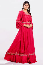 Load image into Gallery viewer, Cheery Red Color Hand Work Floor Length Readymade Gown