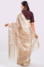 Load image into Gallery viewer, Beige Color Tissue Fabric Resham Work All Over Readymade Saree