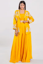 Load image into Gallery viewer, Yellow Color Dola Silk Readymade Co-Ord Set