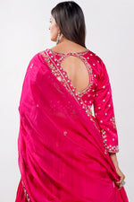 Load image into Gallery viewer, Pink Satin Silk Two Layered Pleated Lehenga Choli