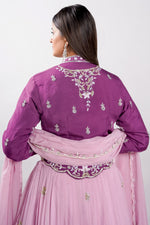 Load image into Gallery viewer, Purple Color Organza Two Layered Pleated Lehenga Choli