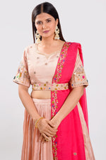 Load image into Gallery viewer, Tissue Fabric Two Layered Pleated Lehenga With Belt