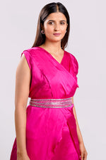 Load image into Gallery viewer, Rani Color Satin Crepe Catdana Sequence Work Readymade Indo Western Palazzo Suit