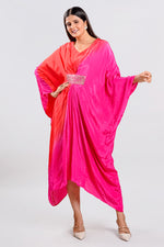 Load image into Gallery viewer, Rani Color Satin Crepe Mirror Work Embellishments Cowl Dress