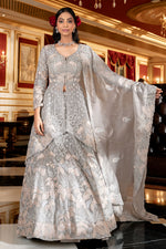 Load image into Gallery viewer, Organza Applic Monotone Thread Work Long Lehenga Choli With Dupatta