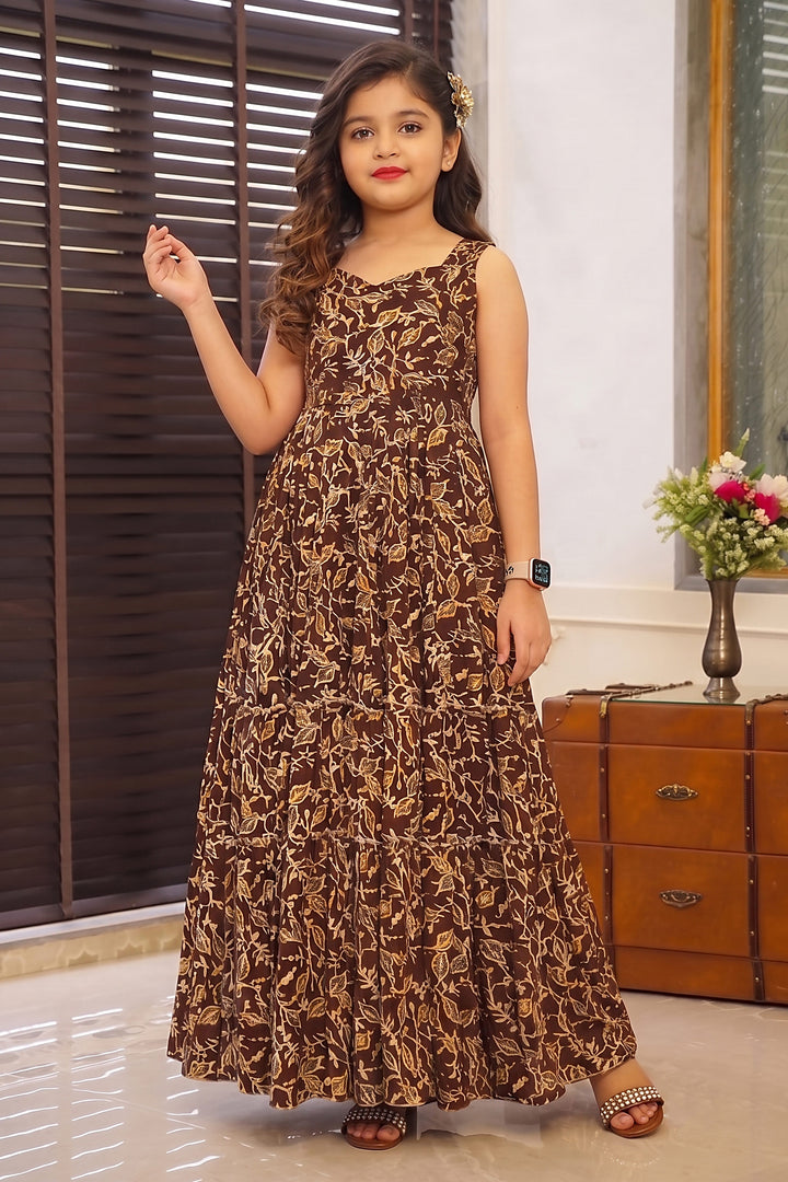 Digital Print Rayon Gown For Girls