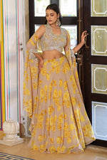 Load image into Gallery viewer, Floral Printed Readymade Lehenga Choli Cape Style Dupatta