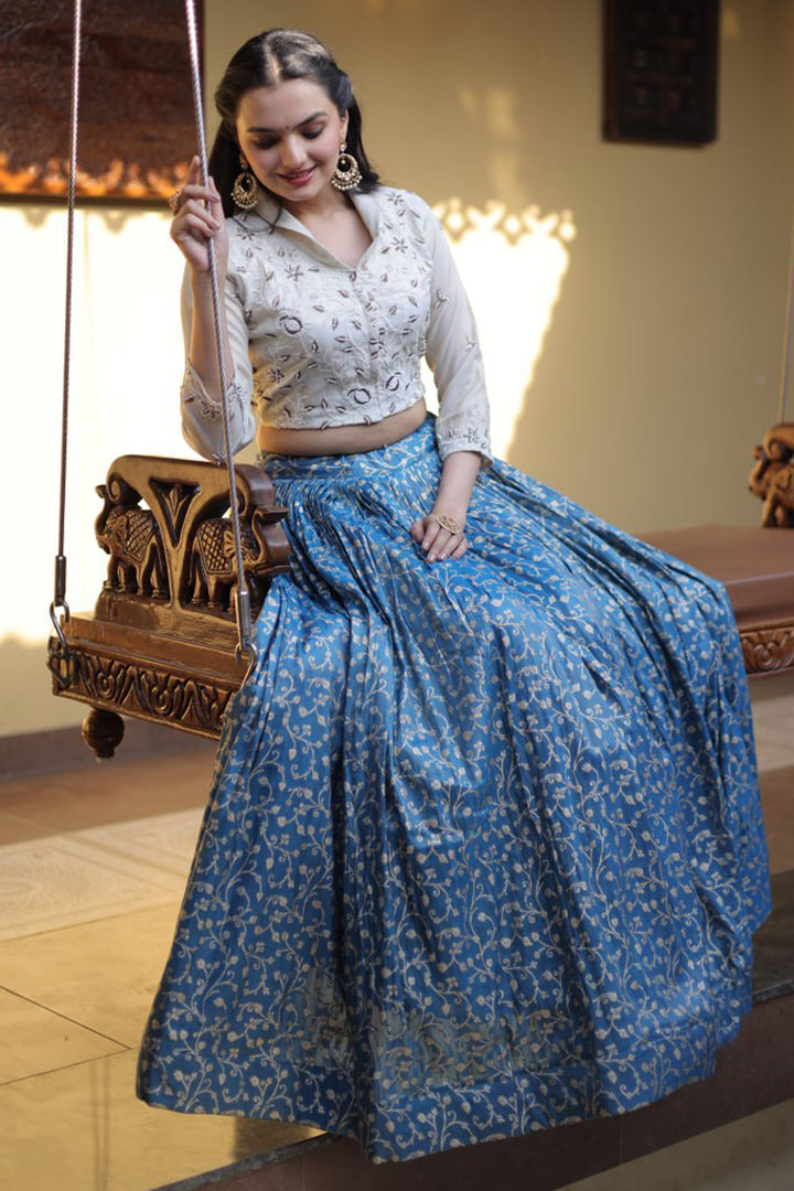 Sangeet Function Readymade Skirt With Crop Top