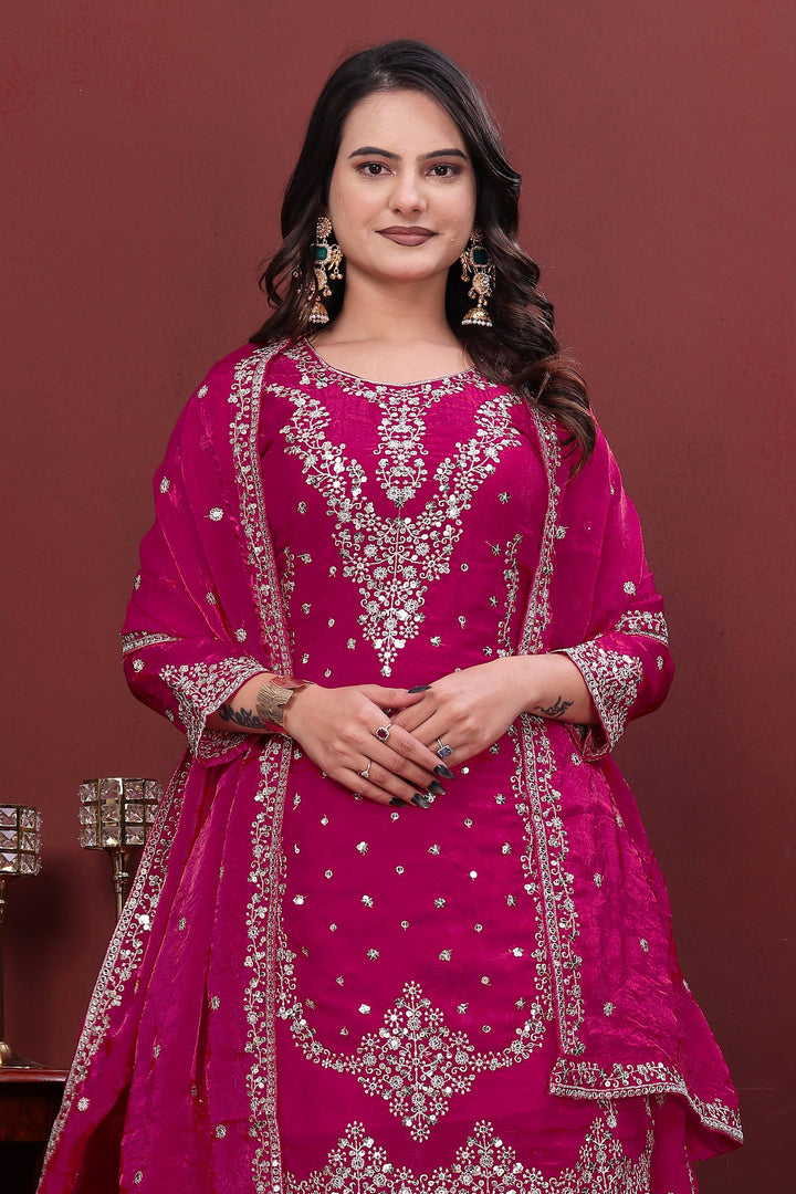 Art Silk Rani Readymade Palazzo Suit