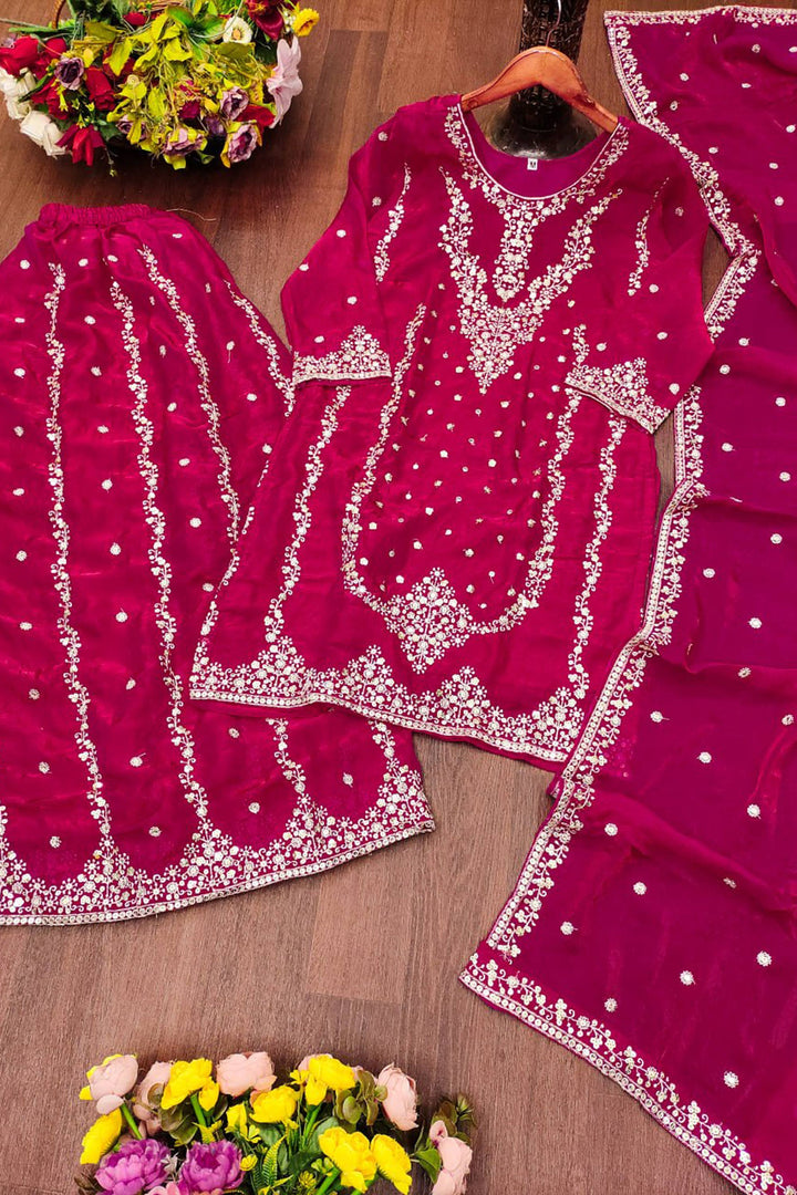 Art Silk Rani Readymade Palazzo Suit