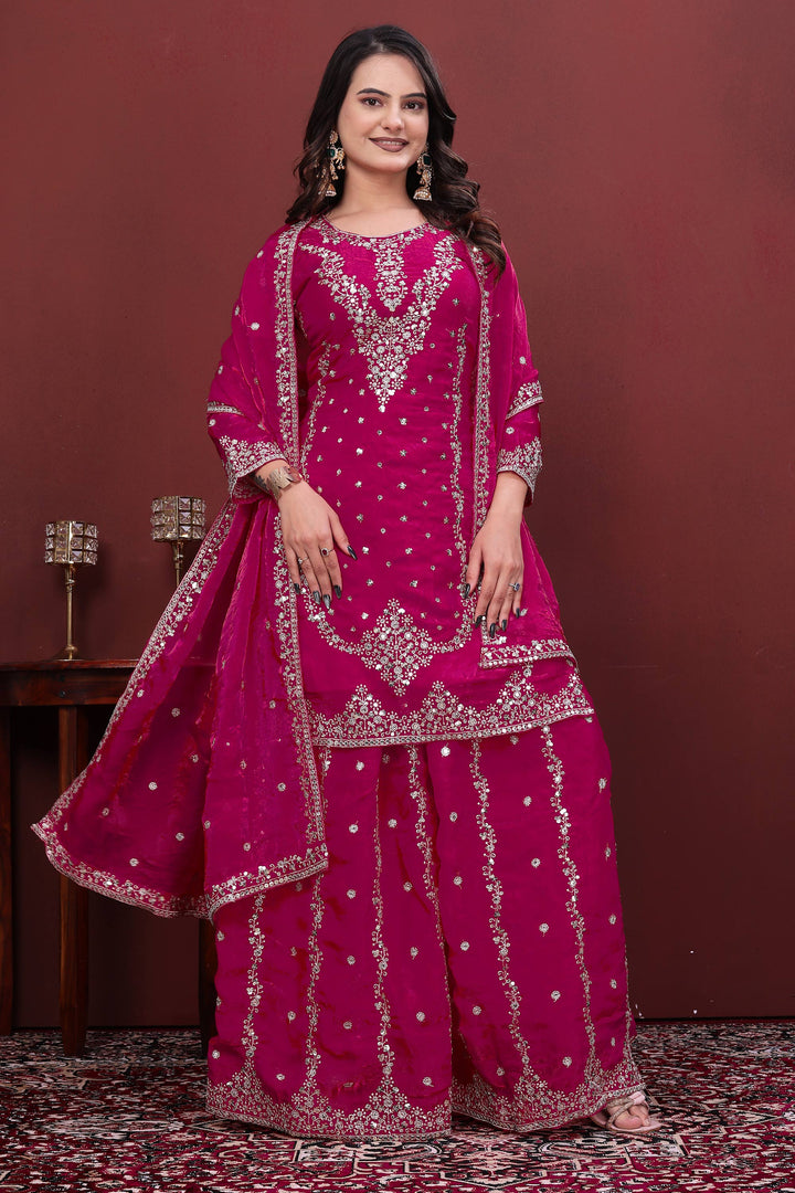 Art Silk Rani Readymade Palazzo Suit