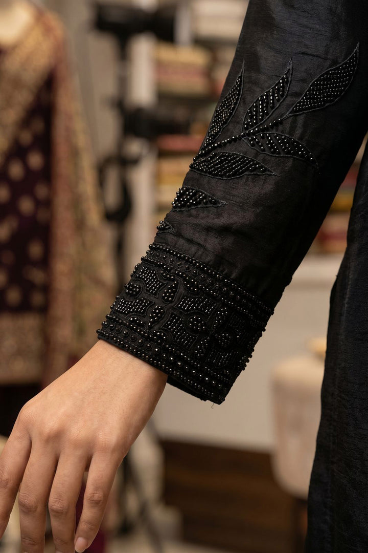 Neha Dhupia Chinon Readymade Palazzo Salwar Suit In Black Colour