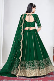 Embroidered Art Silk Green Function Wear Lehenga Choli