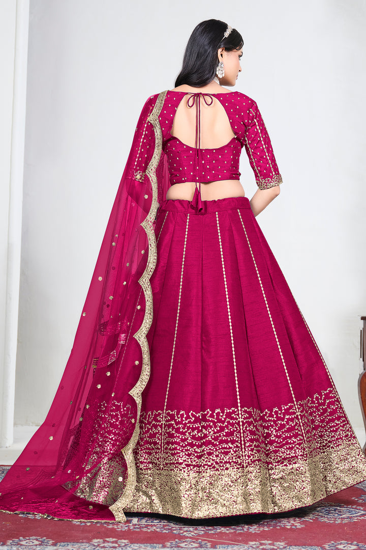 Art Silk Embroidered Function Wear Rani Lehenga Choli
